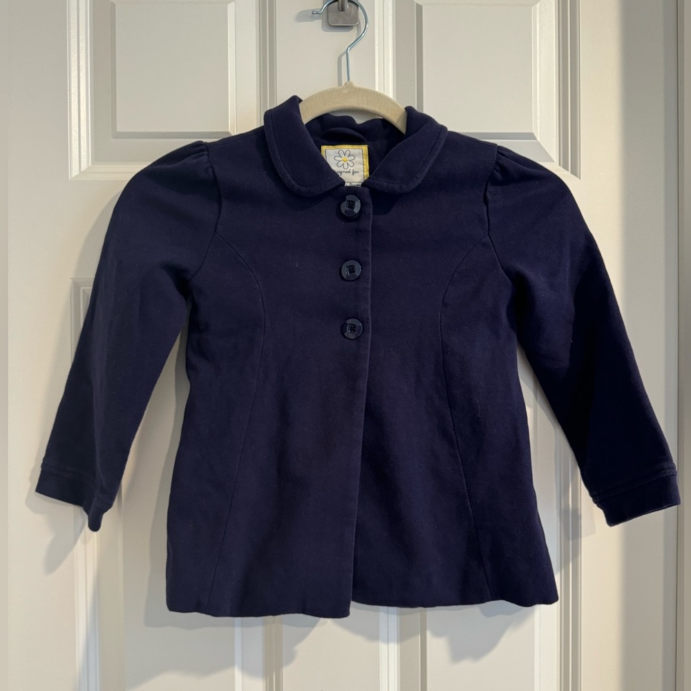 Girls Gymboree coat 4-5 navy blue lightweight bow fall barn